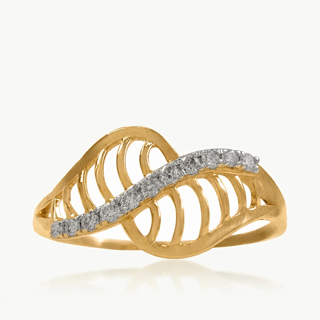 Linear Intersecting Diamond Dainty Ring