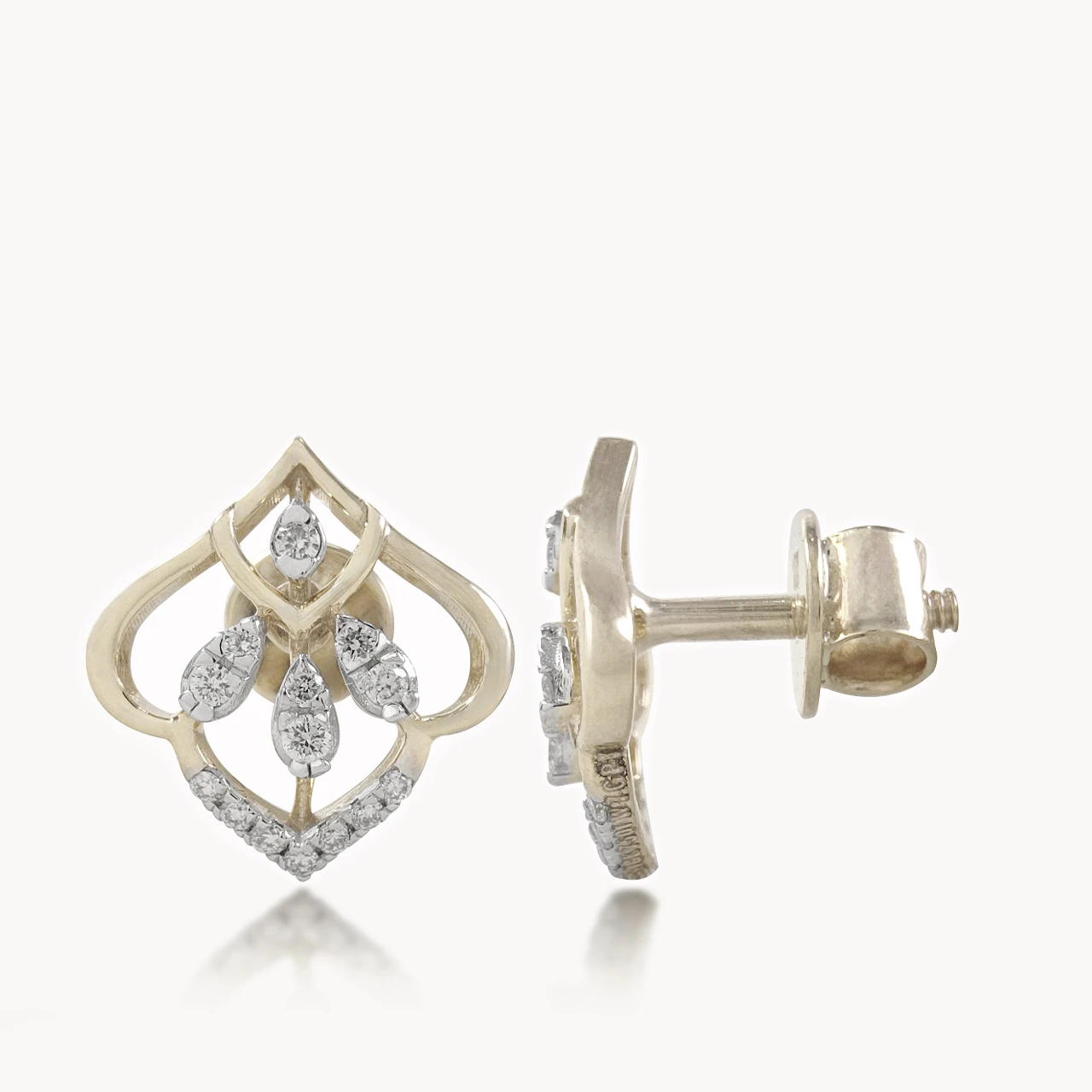 Lotus Crest Diamond Earrings