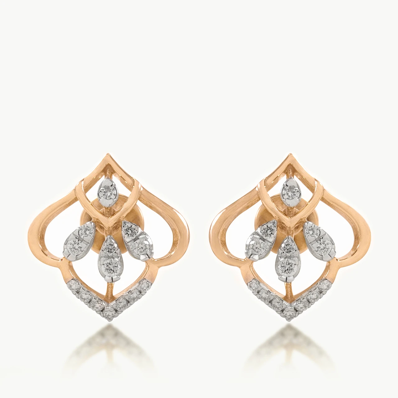 Lotus Crest Diamond Earrings