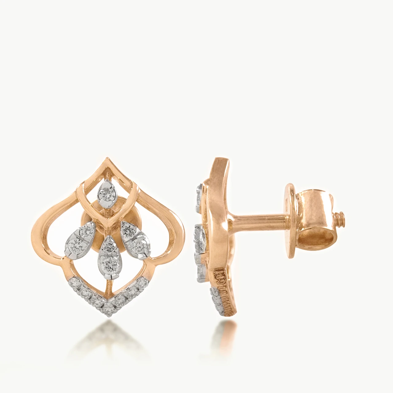 Lotus Crest Diamond Earrings