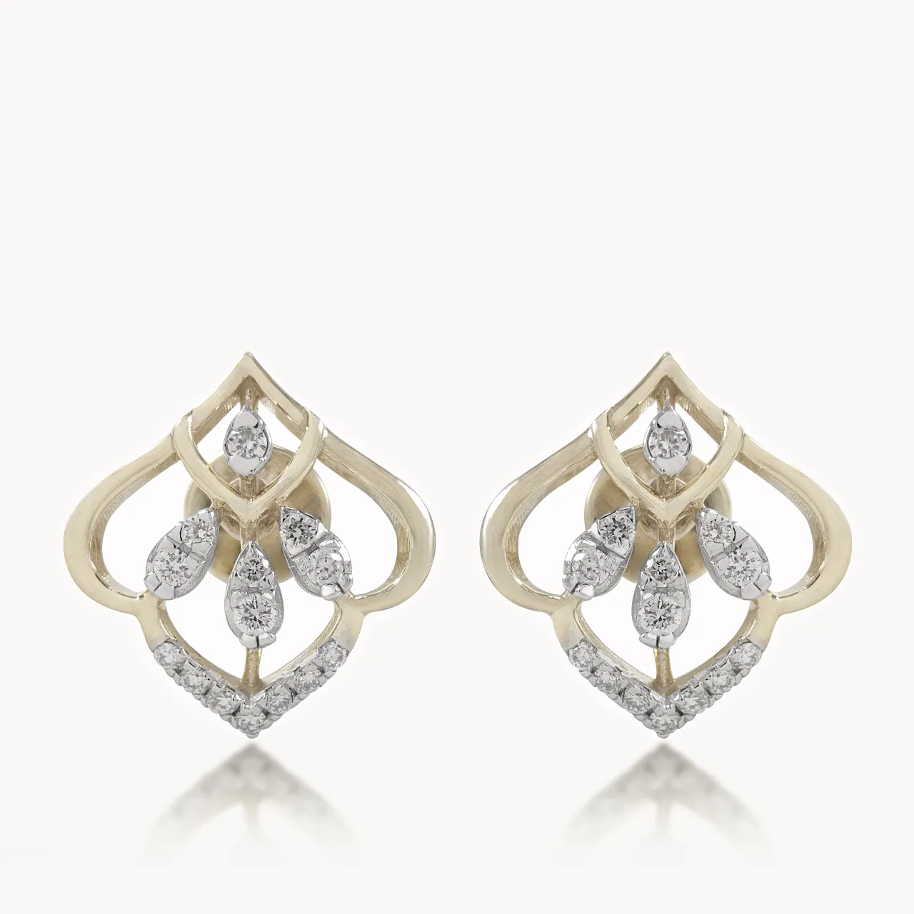 Lotus Crest Diamond Earrings