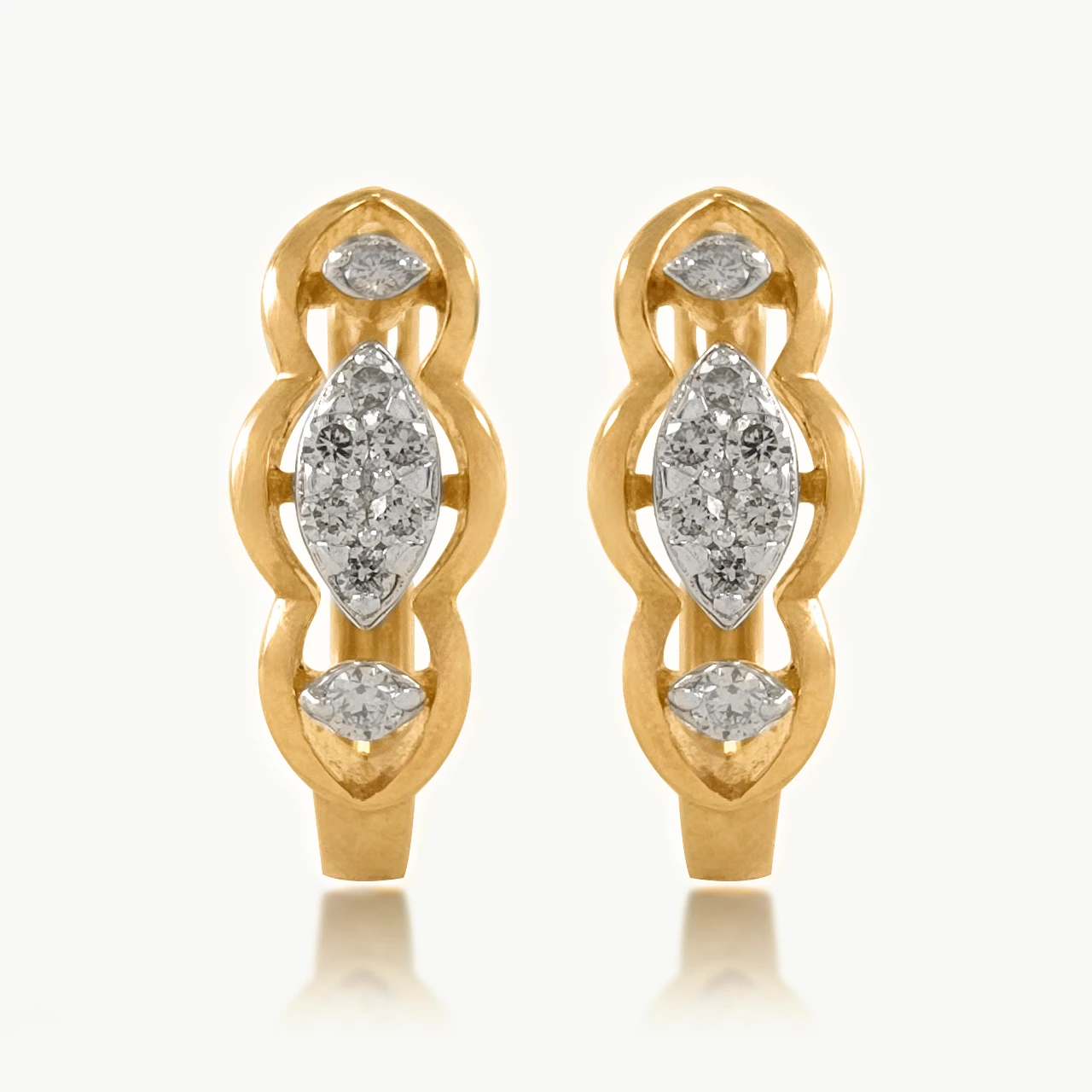 Madhira Round Diamond Bali Earrings