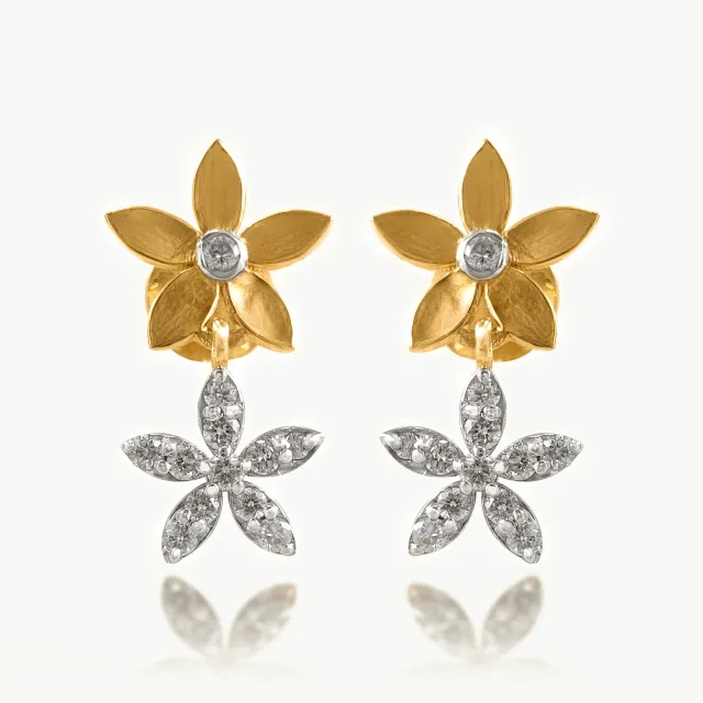 Amaya Flower Design Diamond Earrings