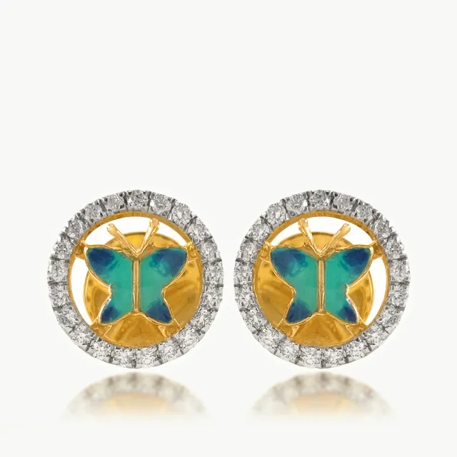 Butterfly Bliss Diamond Stud Earrings