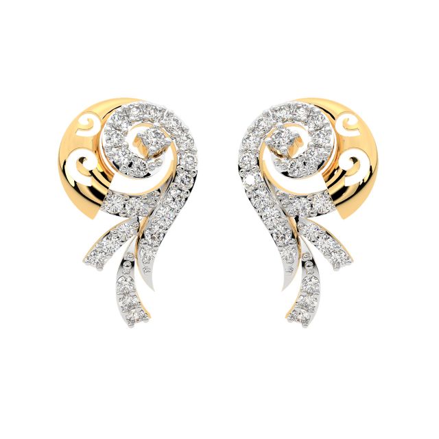 Lina Round Diamond Stud Earrings