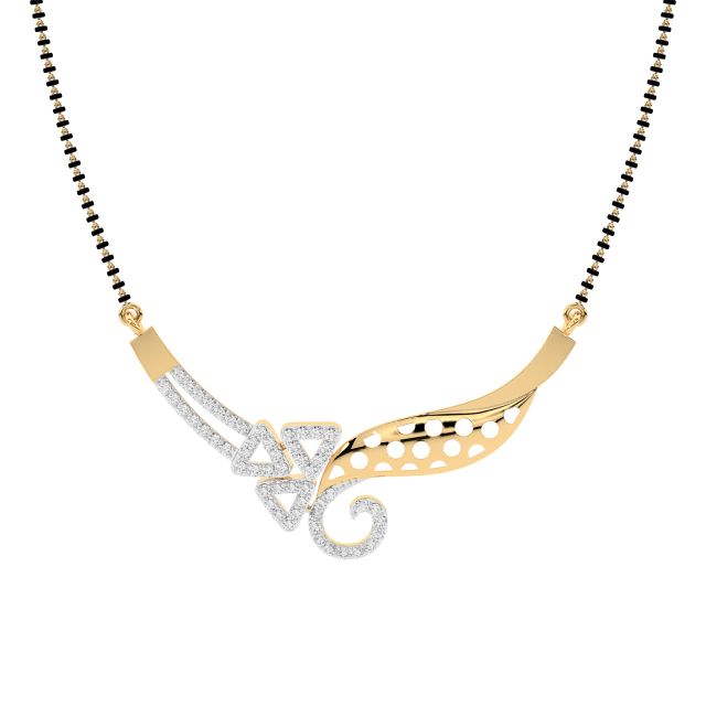 Agilan Diamond Mangalsutra Design In Gold With Chain