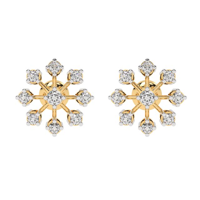 Snowflakes Design Diamond Earrings