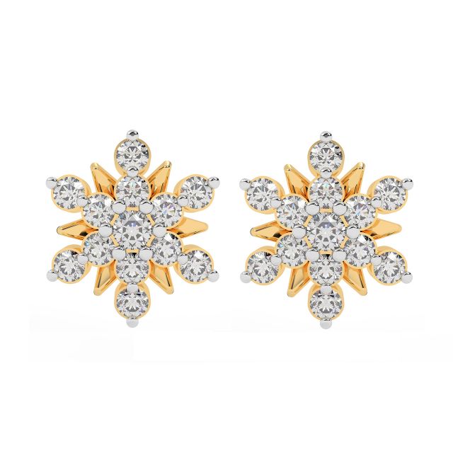 Sleet Design Diamond Stud Earrings