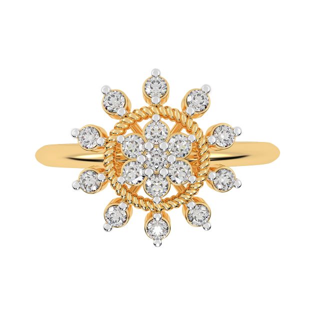 Simple Flower Design Diamond Ring