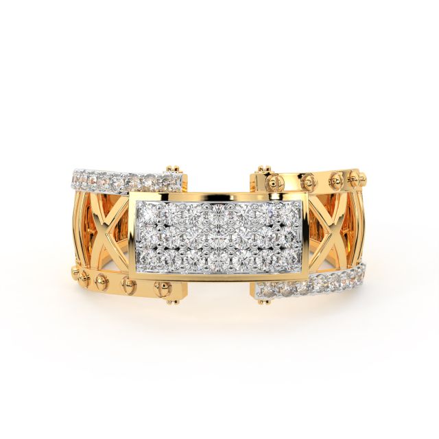 Jali Design Engagement  Ring For Men