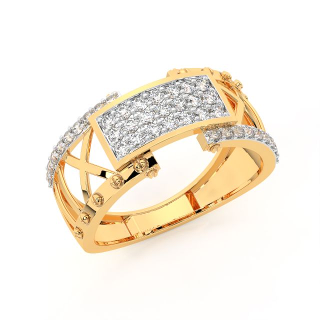 Jali Design Engagement  Ring For Men