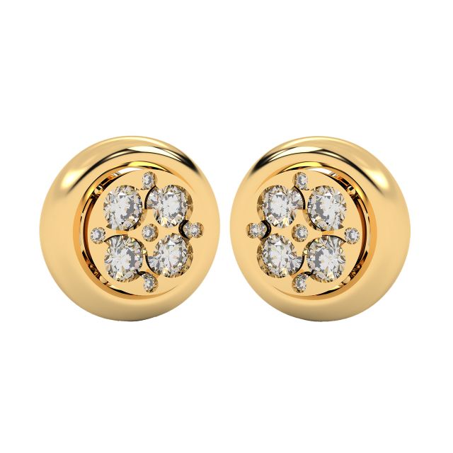 Round Diamond Stud Earrings