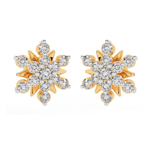 Sleet Design Diamond Stud Earrings