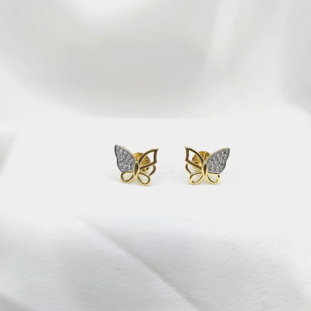 Monarch Butterfly Design Diamond Earrings