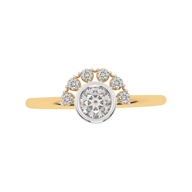 Half-Way Diamond Dainty Ring