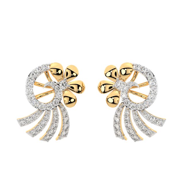 Joel Round Diamond Stud Earrings
