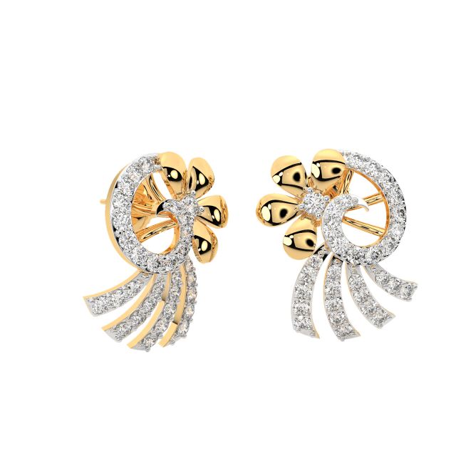 Joel Round Diamond Stud Earrings