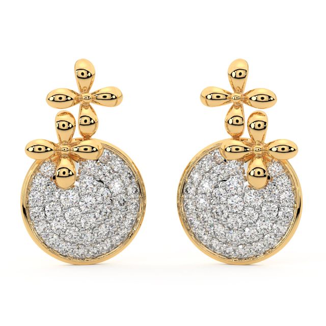 Dael Round Diamond Stud Earrings