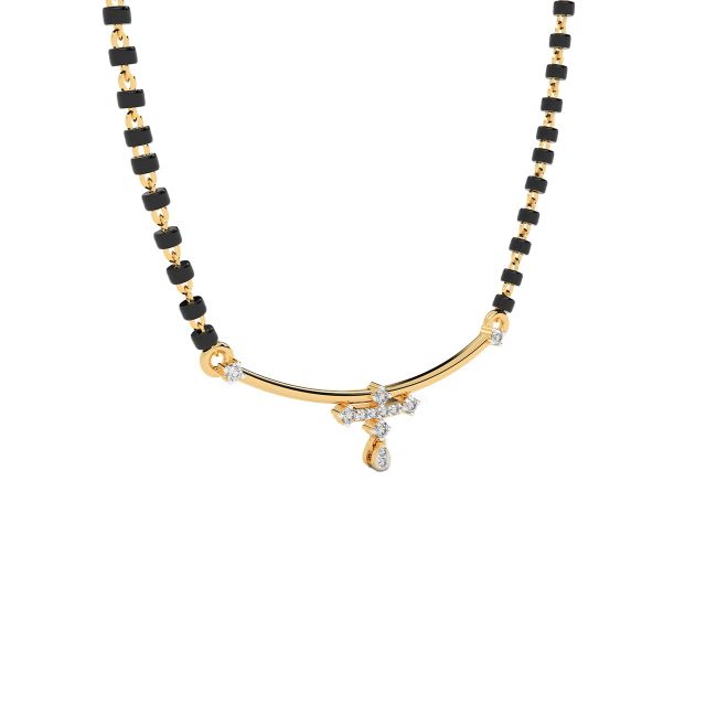 Simple But Elegant Design Diamond Mangalsutra with Chain