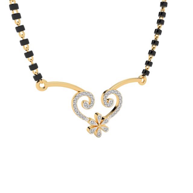 Stylish Design Diamond Mangalsutra with Chain