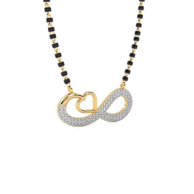Heart Infinity Design Diamond Mangalsutra with Chain