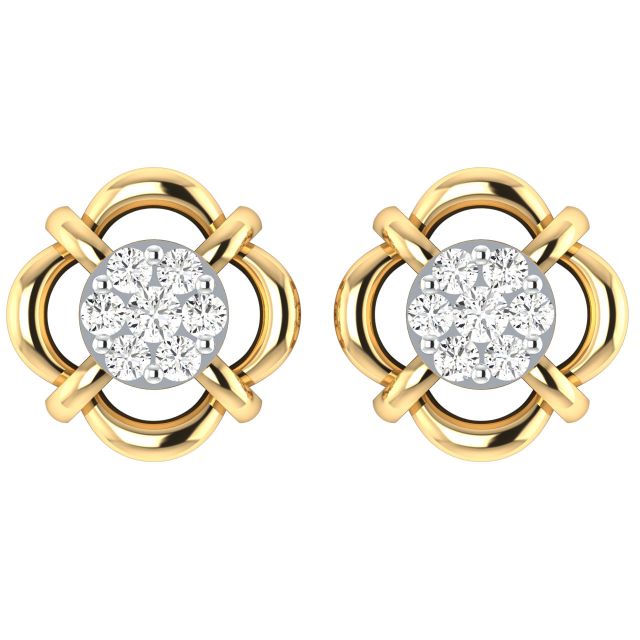 Ena Round Diamond Stud Earrings