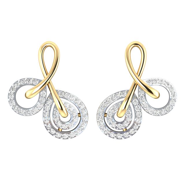 Carly Round Diamond Stud Earrings