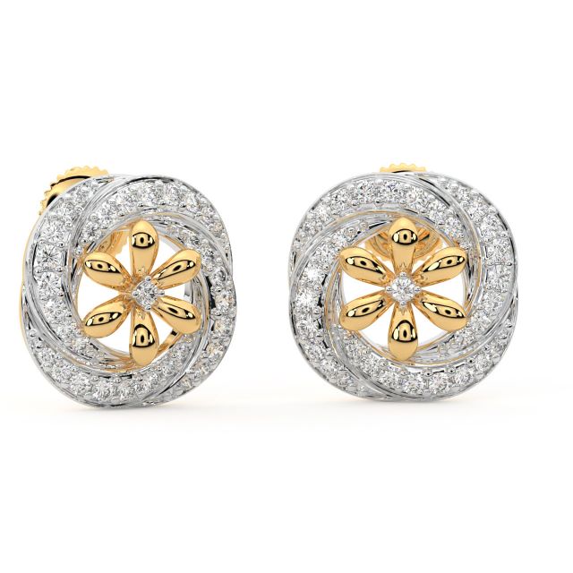 Mirke Round Diamond Stud Earrings