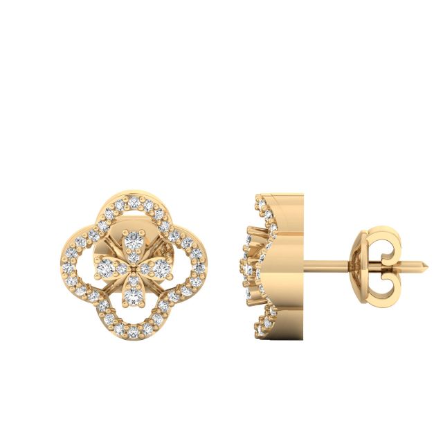 Dazzel Round Diamond Stud Earrings