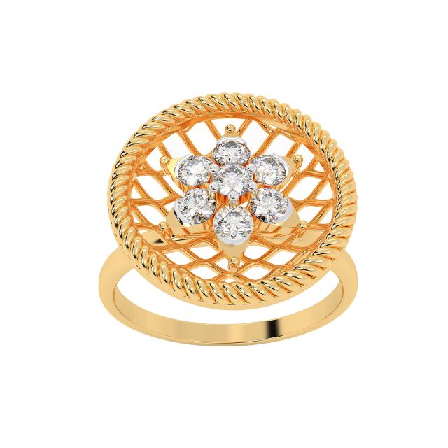Basket Design Cocktail Diamond Ring