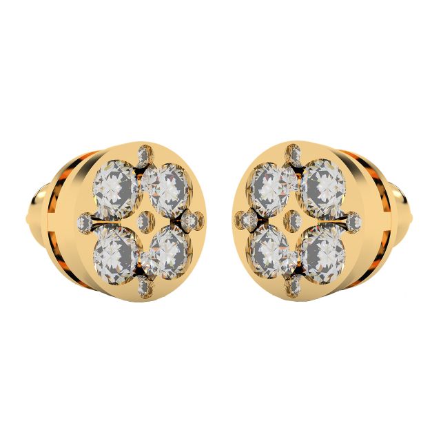 Round Diamond Earrings for Girls