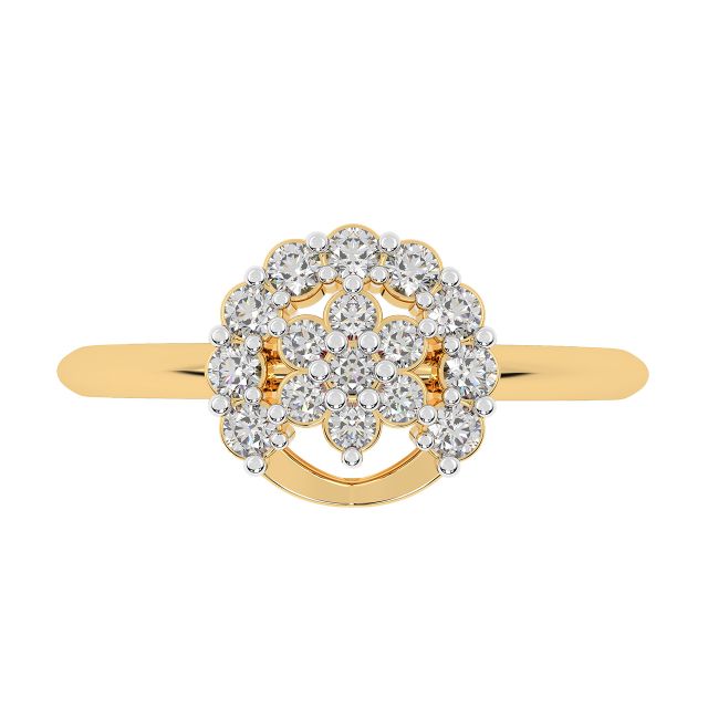 Circle With Flower Diamond Rings