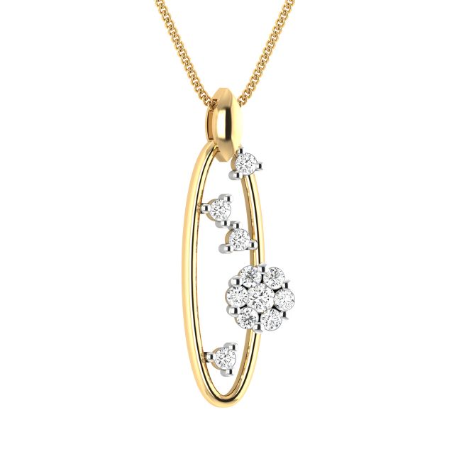 Cesar Round Diamond Office Wear Pendant