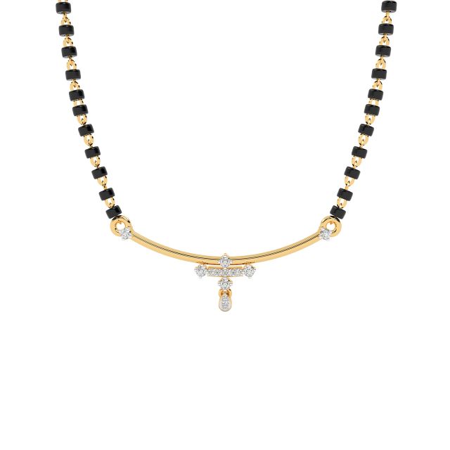 Simple But Elegant Design Diamond Mangalsutra with Chain