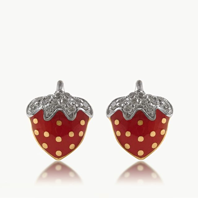 Strawberry Diamond Studs Earrings