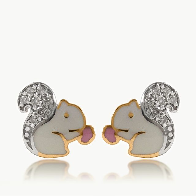 Squirrel Diamond Earrings