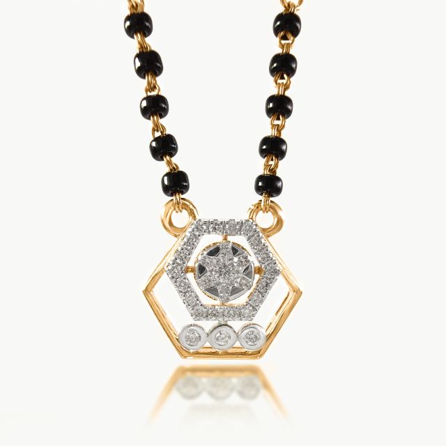 Dual Hex Diamond Mangalsutra with Chain