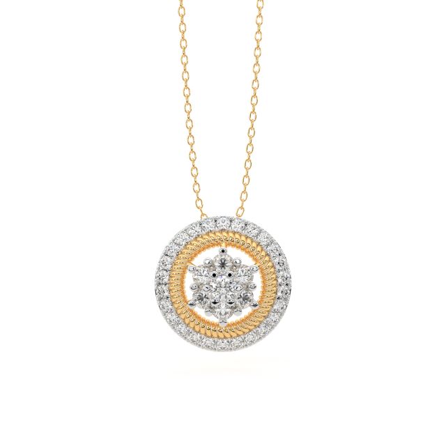 Round Halo Diamond Pendant