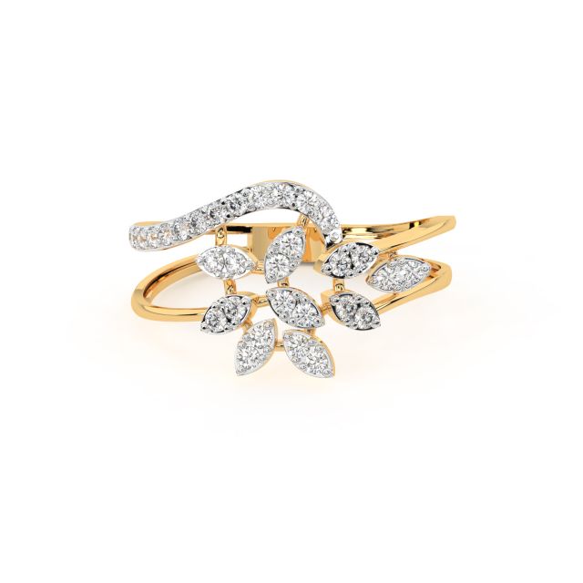 Bay Leaves Diamond Engagement Ring