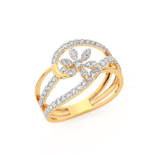 Shimmer Flower Engagement Ring