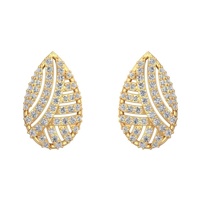 Pear Drop Diamond Stud Earrings