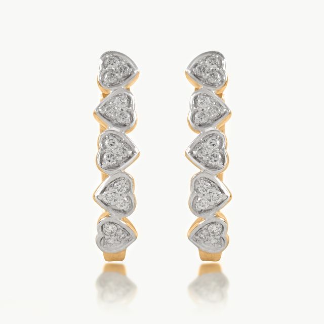 Stacked Heart Diamond Earrings