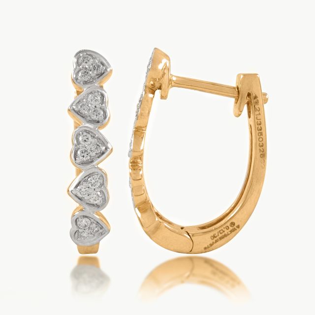 Stacked Heart Diamond Earrings
