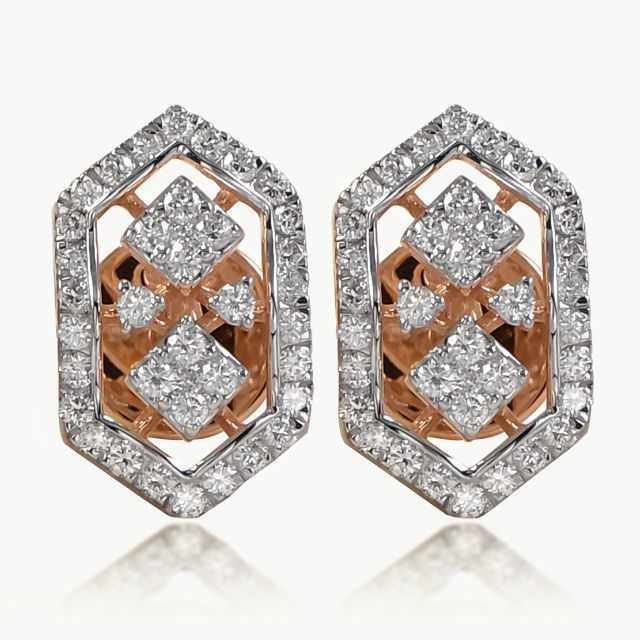Geometric Frame Diamond Studs