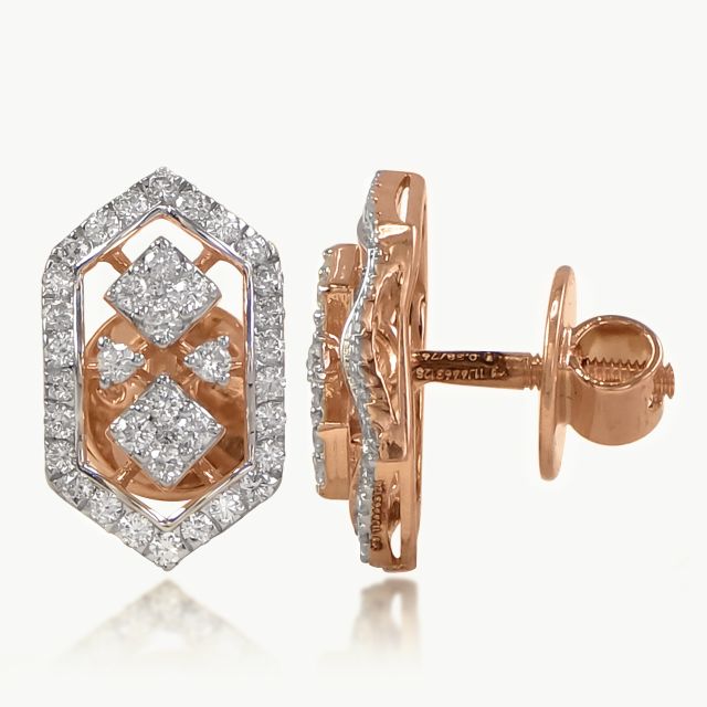 Geometric Frame Diamond Studs