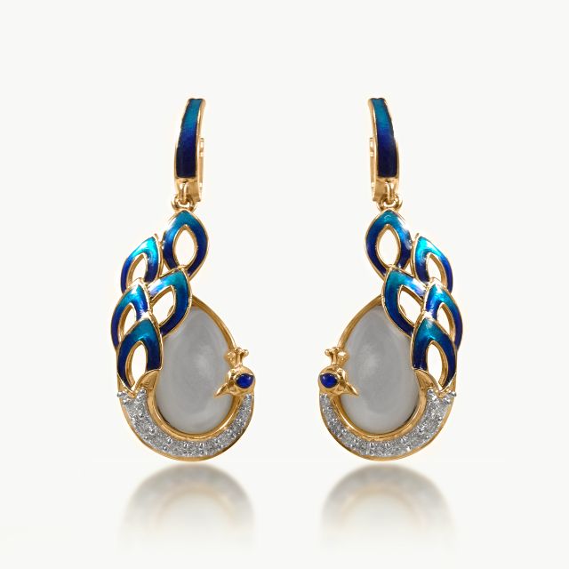 Peacock's Tear Diamond  Dangler