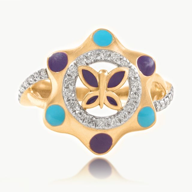 Celestial Butterfly Diamond Ring