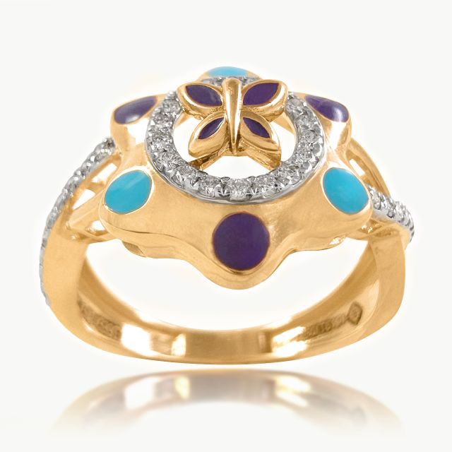 Celestial Butterfly Diamond Ring