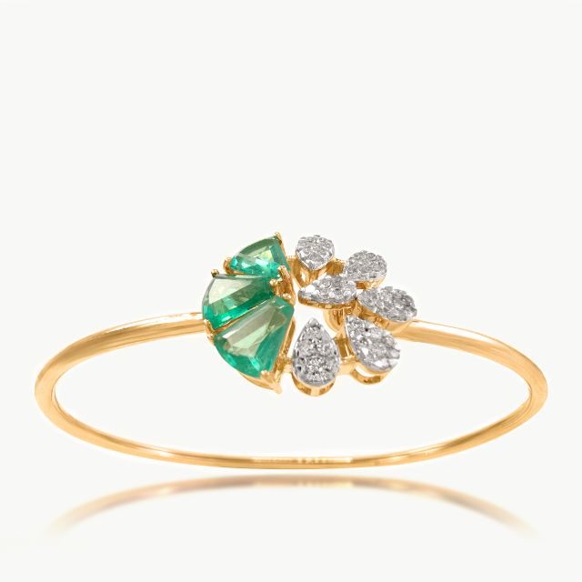 Green Flower Diamond Bracelet
