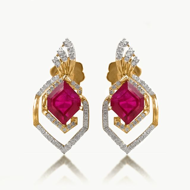 Rosy's Hex Diamond Earrings